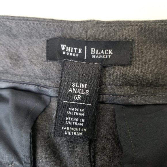White House Black Market Slim Ankle Gray Pants 6R - Picture 8 of 16
